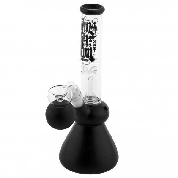 Amsterdam 12" Black Water Pipe w/ Dome Perc - Glasss Station