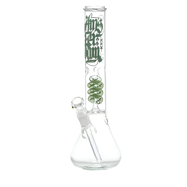Amsterdam 15" Green Water Pipe w/ Coil Perc - Glasss Station