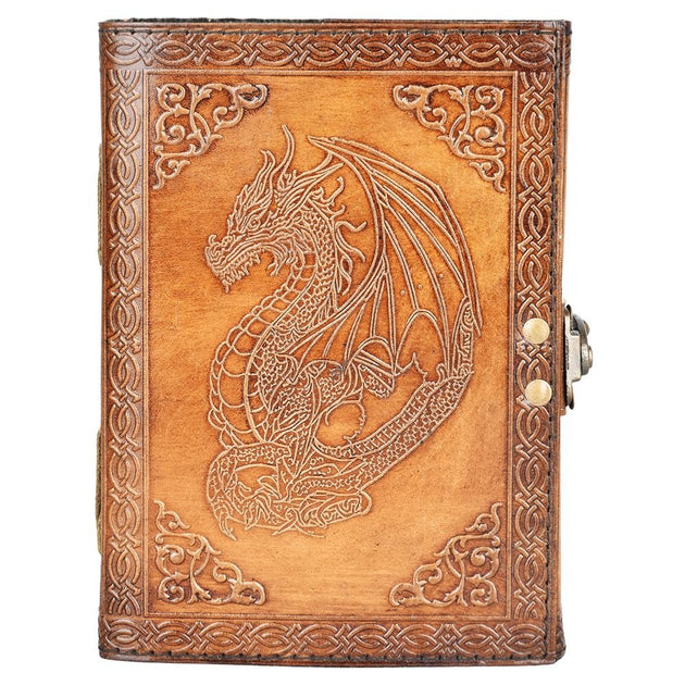Ancient Dragon Protector Embossed Leather Journal - Glasss Station