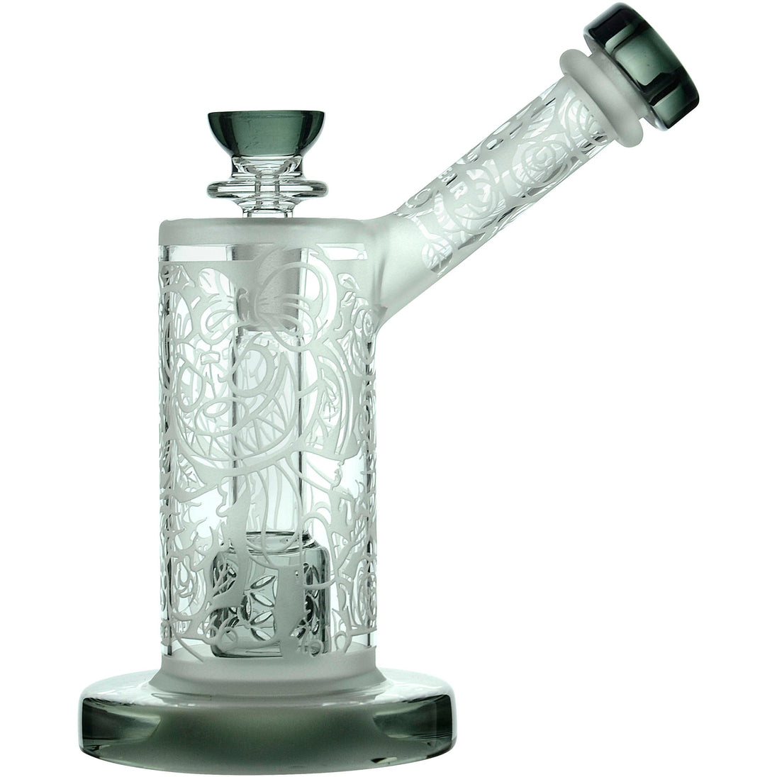 Calibear Sandblasted Seed Of Life Percolator Upright Bubbler - Glasss Station