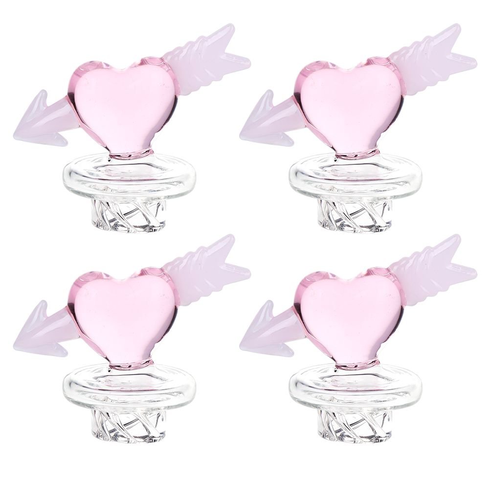 Cupid Heart Glass Carb Cap 4 Pack - Glasss Station