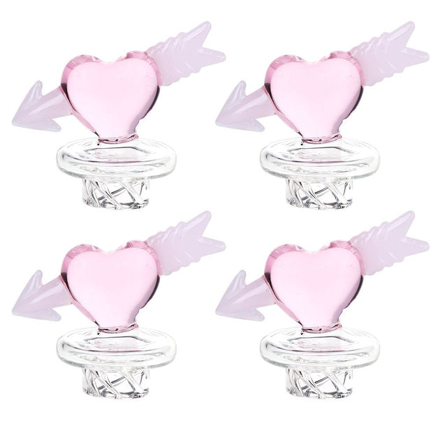 Cupid Heart Glass Carb Cap 4 Pack - Glasss Station