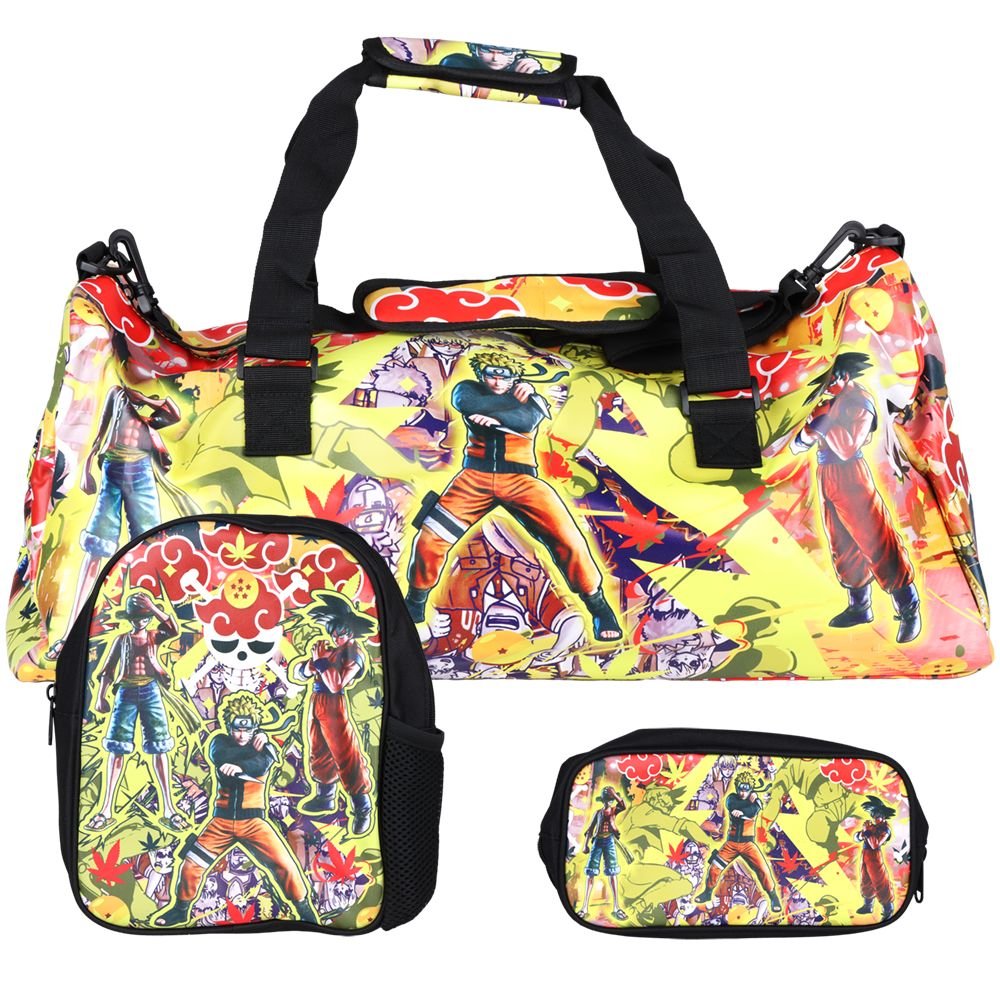 Dabtized Anime Travel Duffel Bag & Backpack 3 Piece Set - Glasss Station