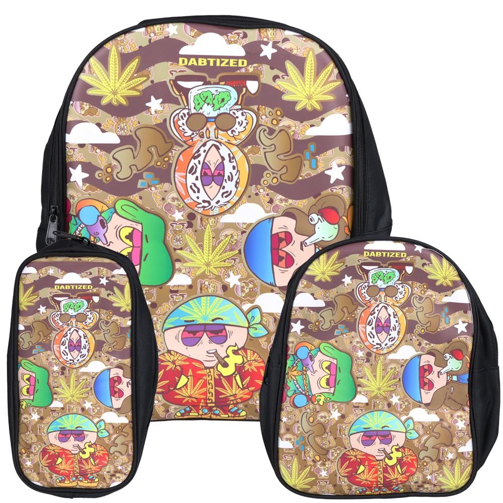 Dabtized Smoker Toon Characters Backpack 3 Piece Set - Glasss Station
