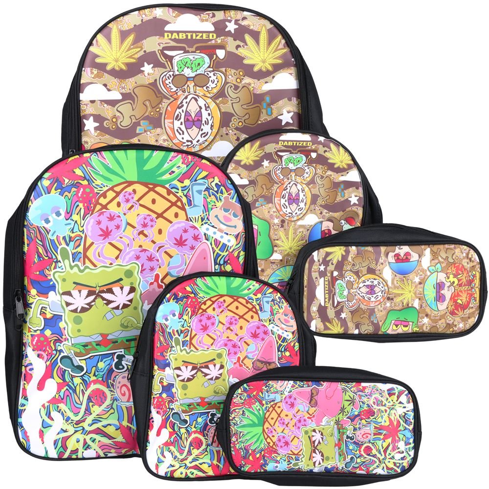 Dabtized Smoker Toon Characters Backpack 3 Piece Set - Glasss Station
