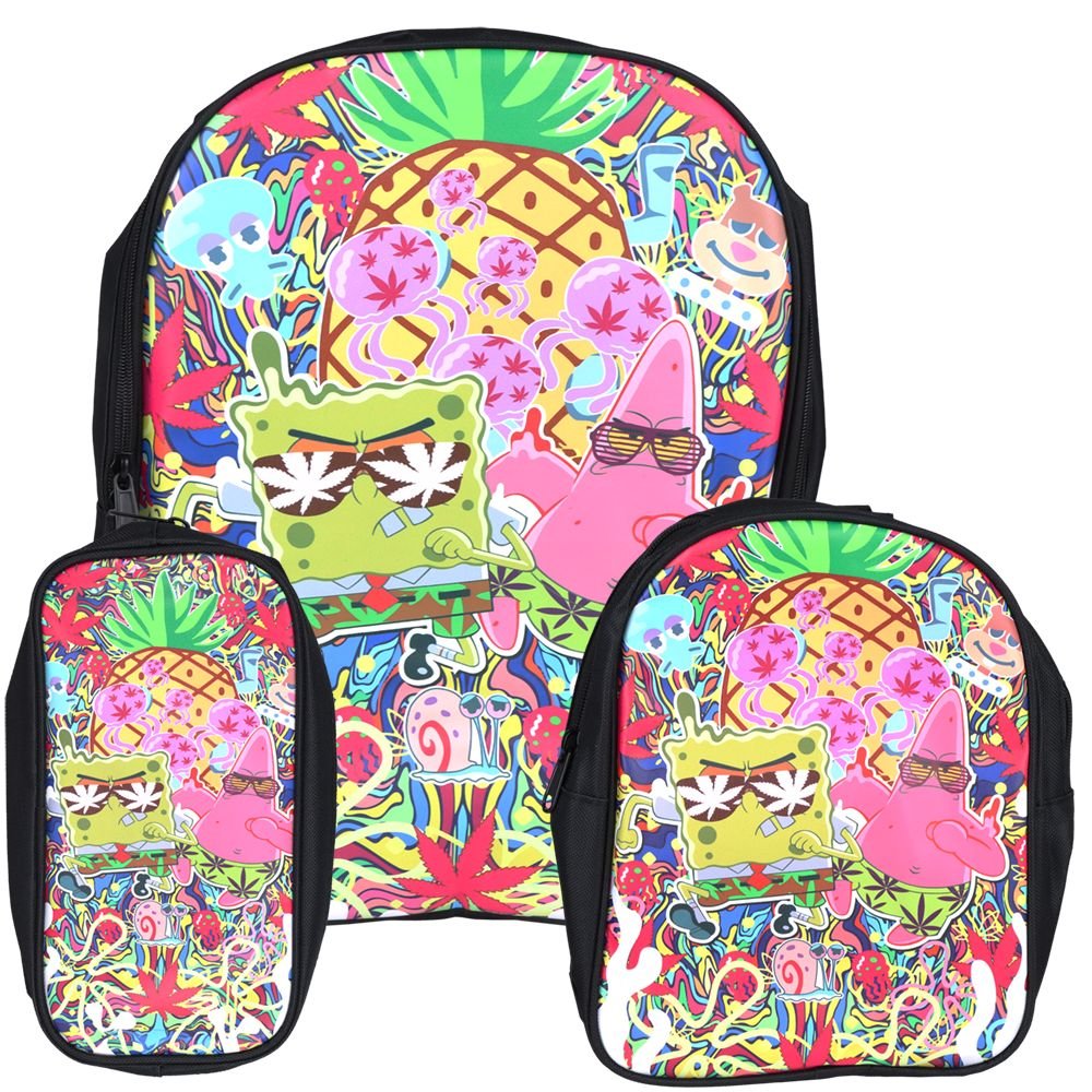 Dabtized Smoker Toon Characters Backpack 3 Piece Set - Glasss Station