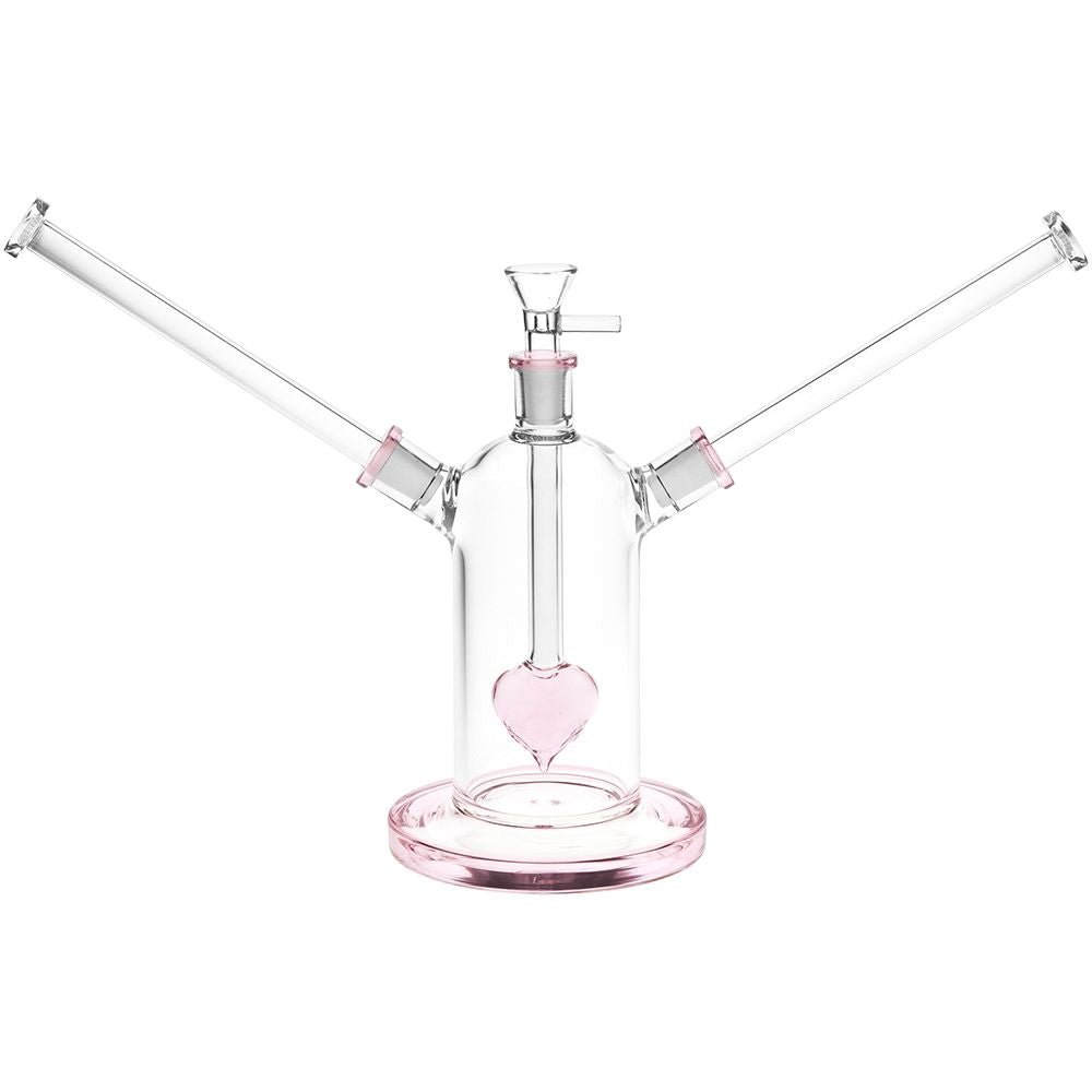 Date Night Heart Perc Dual Neck Water Pipe - Glasss Station