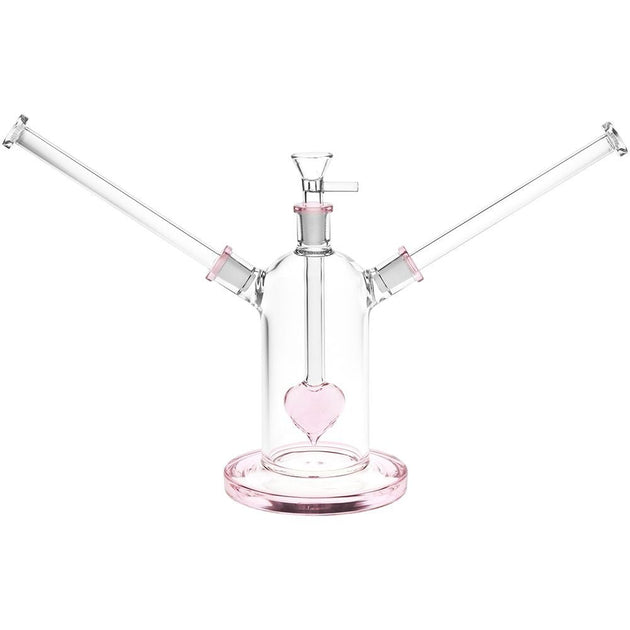 Date Night Heart Perc Dual Neck Water Pipe - Glasss Station