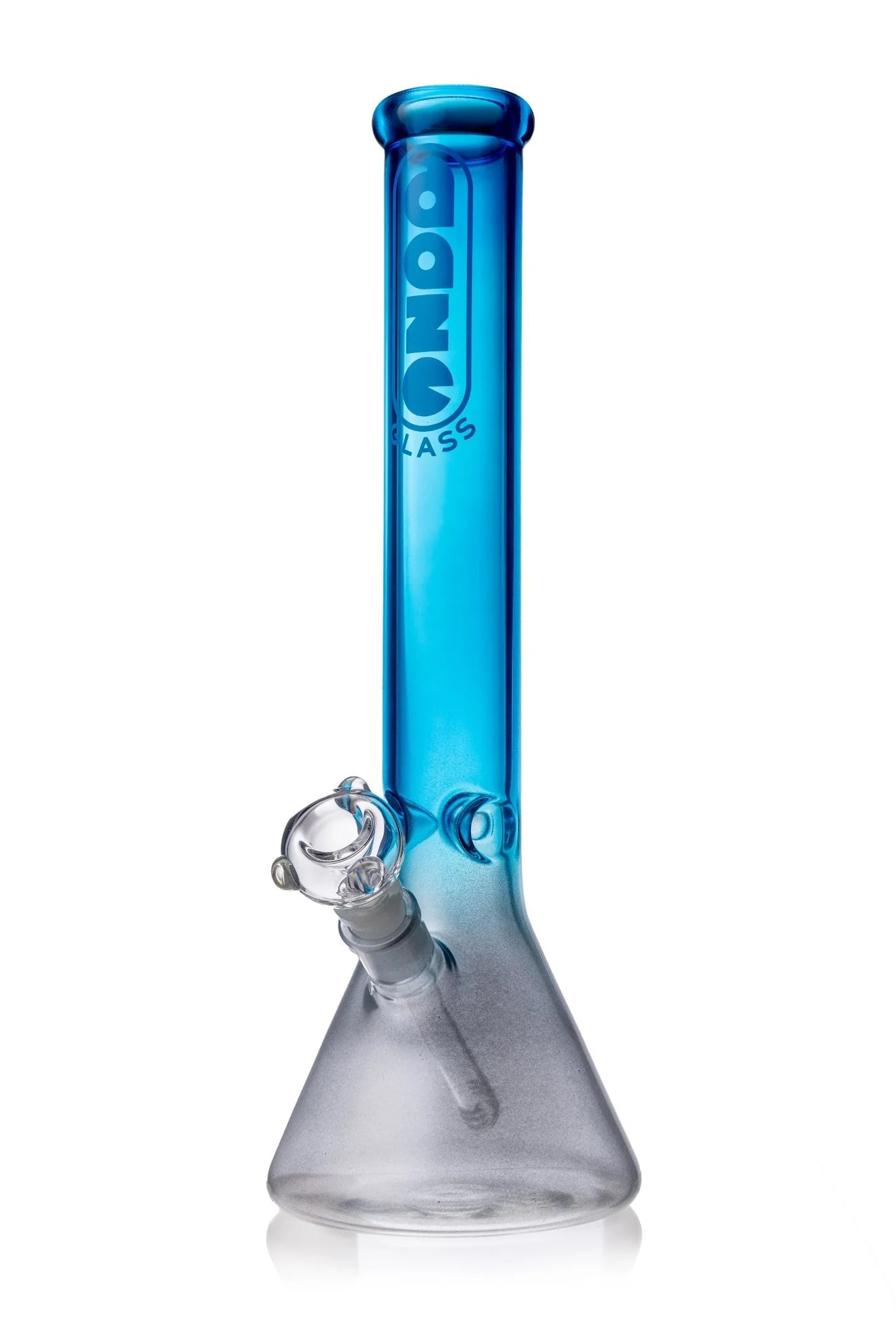 Daze Glass 16" Metallic Silver & Blue Beaker Bong - Glasss Station