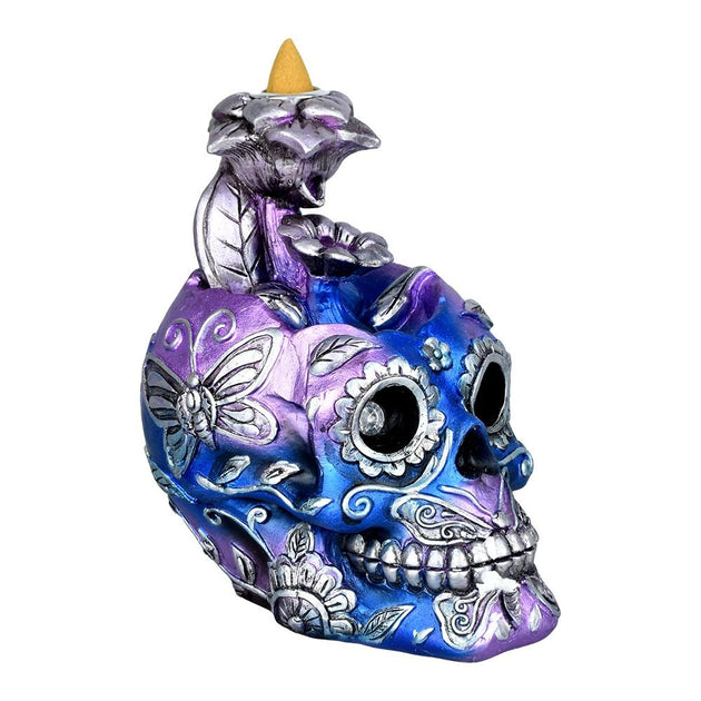 Electro Sugar Skull Back Flow Incense Burner - Glasss Station