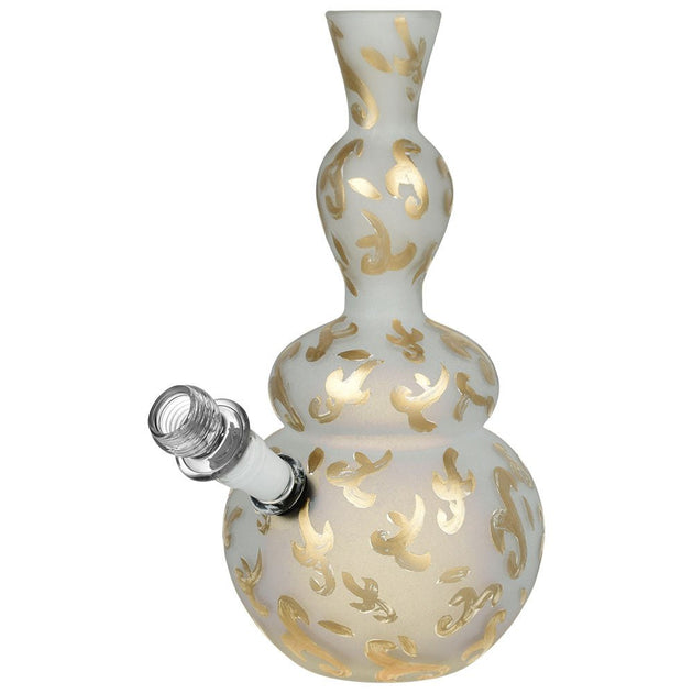 Fleur - de - lis Frosted Soft Glass Water Pipe - Glasss Station