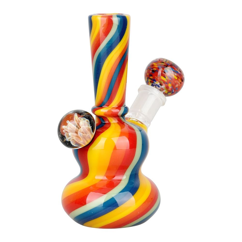 Flowering Rainbow Swirl Glass Water Pipe - Glasss Station