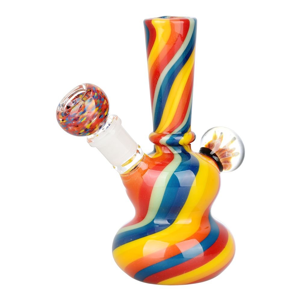 Flowering Rainbow Swirl Glass Water Pipe - Glasss Station