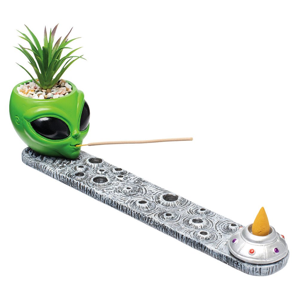 Fujima Alien Incense Burner with Faux Plant - Glasss Station