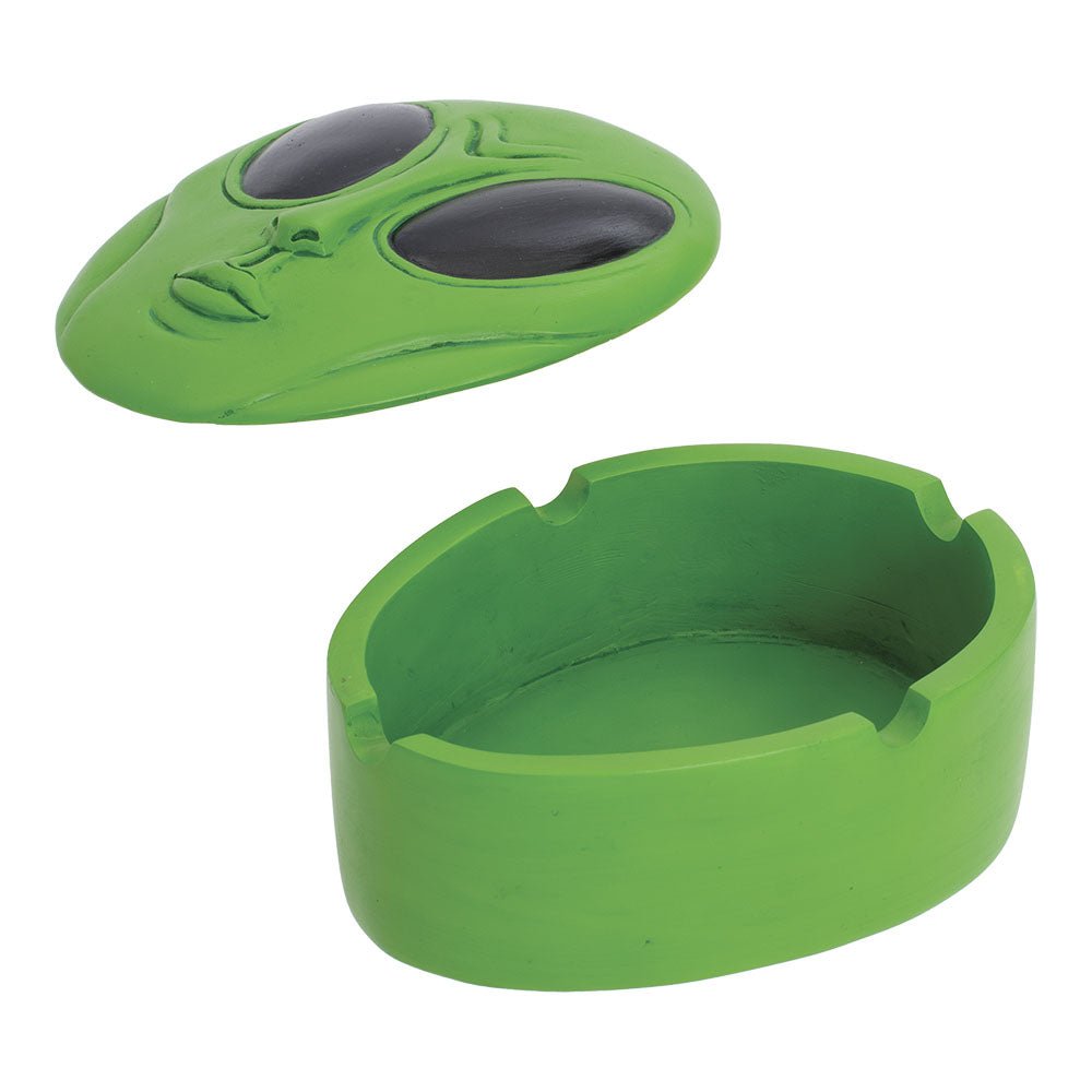 Fujima Green Alien Covered Ashtray - Glasss Station