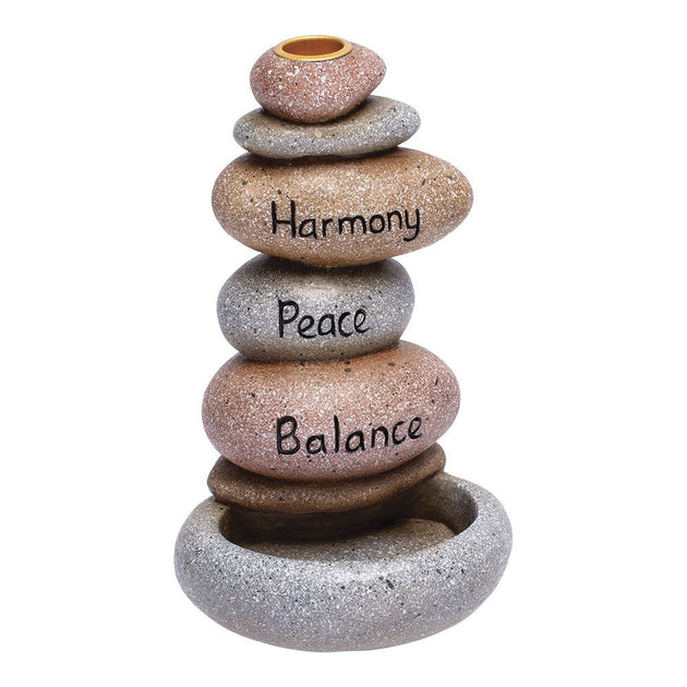 Fujima Meditation Stacked Stones Backflow Incense Burner - Glasss Station