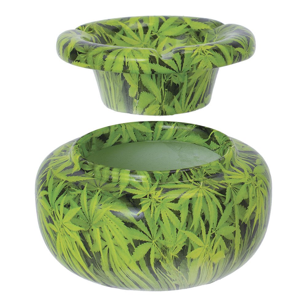 Fujima Moroccan Ceramic Green Leaves Ashtray - Glasss Station