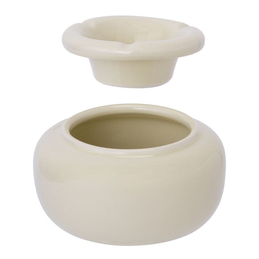 Fujima Moroccan Ceramic White Pearl Ashtray - Glasss Station