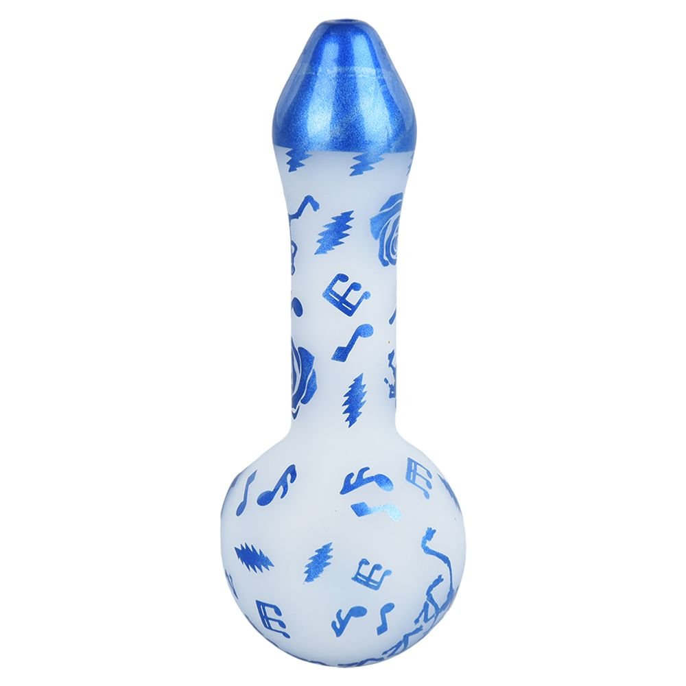 Grateful Dead x Pulsar Blue Sky Dancing Skellies Spoon Pipe - Glasss Station