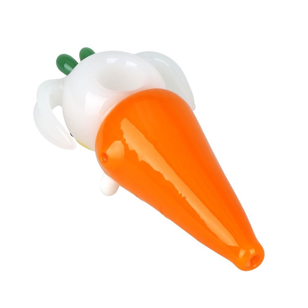 Hare and Carrot Glass Hand Pipe - Glasss Station