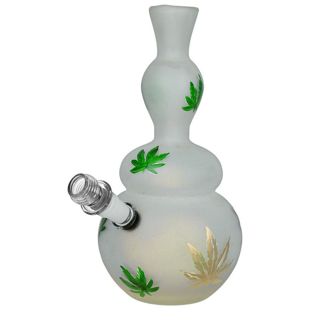 Hemp Leaf Frosted Soft Glass Water Pipe - Glasss Station