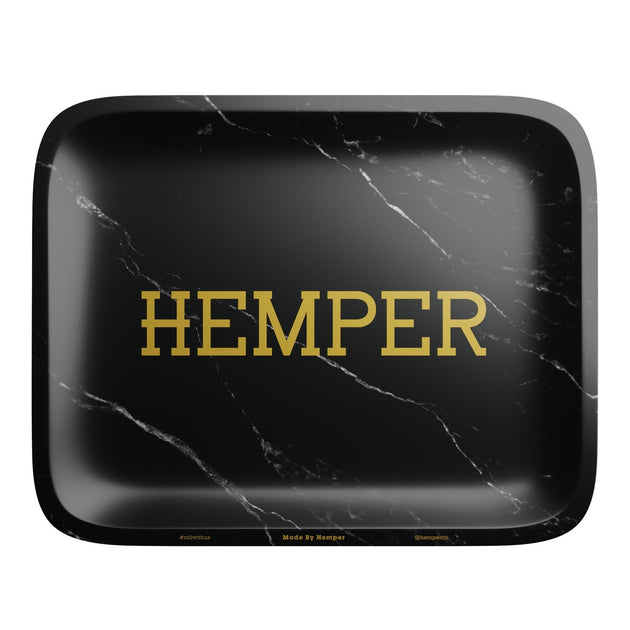 Hemper Luxe Black Marble Rolling Tray - Glasss Station