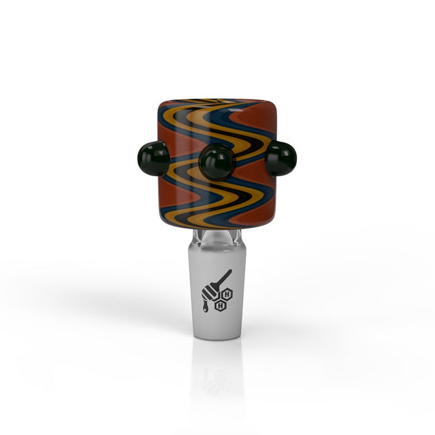 HONEYBEE HERB CYLINDER ZIG ZAG STRIPPED FLOWER BOWL PIECES - Glasss Station