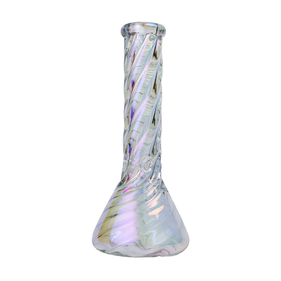 Human Grade Twisted Iridescent Beaker Pipe - Glasss Station