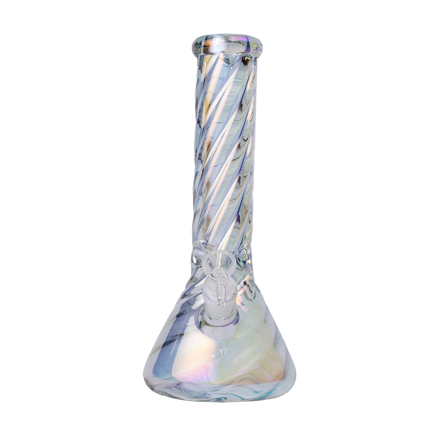 Human Grade Twisted Iridescent Beaker Pipe - Glasss Station