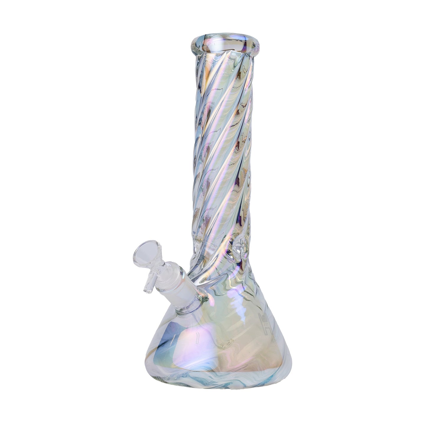 Human Grade Twisted Iridescent Beaker Pipe - Glasss Station