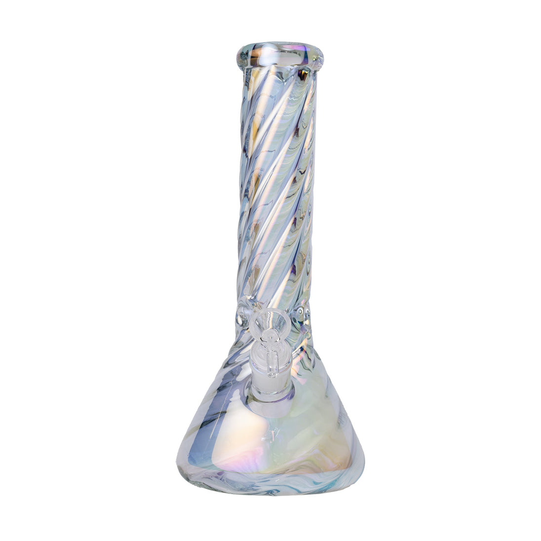 Human Grade Twisted Iridescent Beaker Pipe - Glasss Station