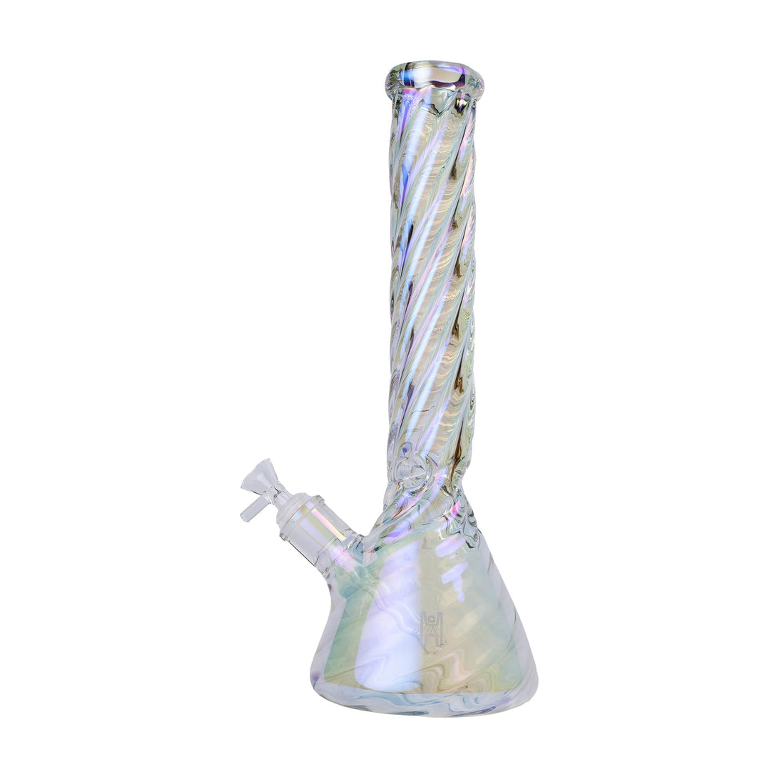 Human Grade Twisted Iridescent Beaker Pipe - Glasss Station