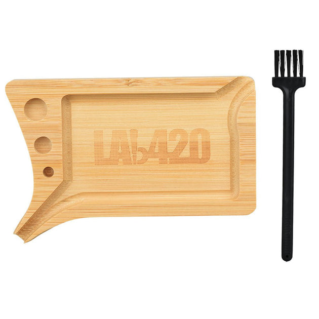 LAb420 Portable Rolling Tray w/ Tray Brush - Glasss Station