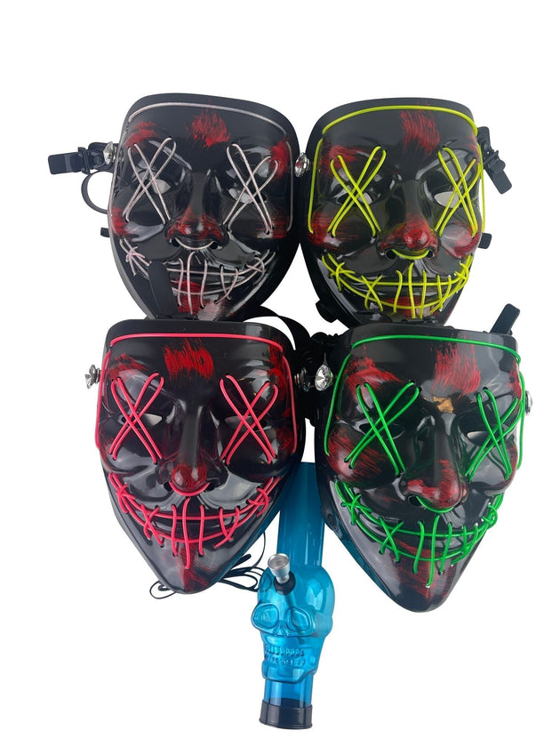 Light Up Black Plated Gas Mask - Glasss Station
