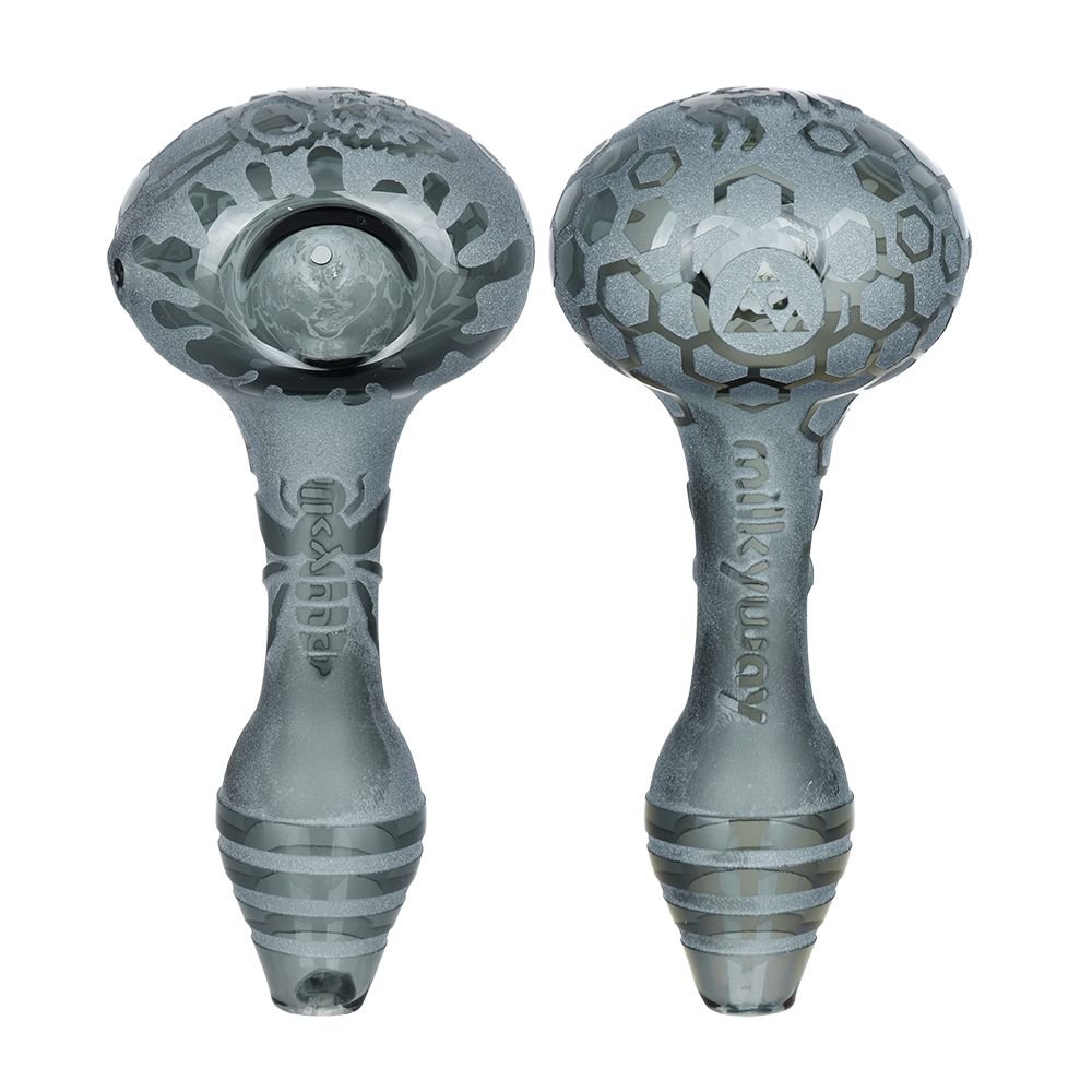 Milky Way Bee Hive Sandblasted Spoon Pipe - Glasss Station