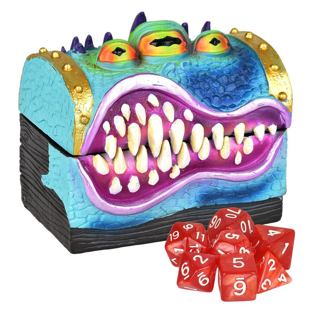 Monster Polyresin Box with Gaming Dice - Glasss Station