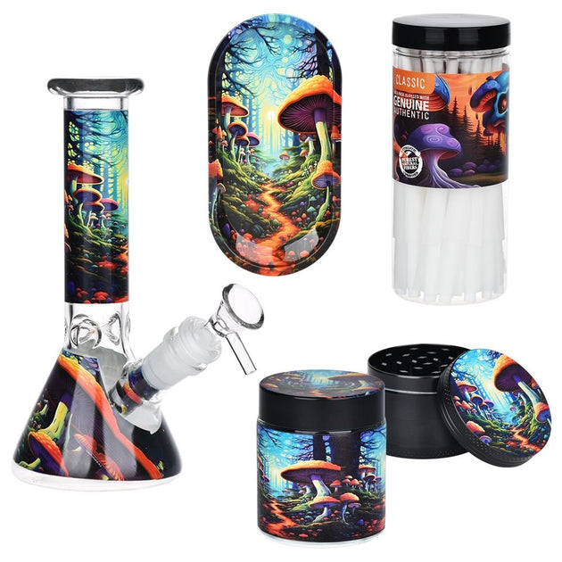 Mushroom Forest Beaker Water Pipe Set - Glasss Station