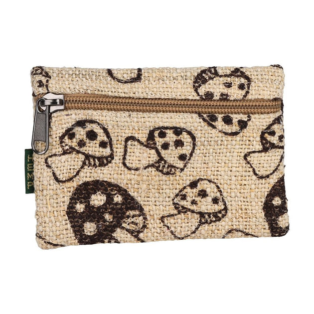 Mushroom Print Hemp Coin Purse - Glasss Station