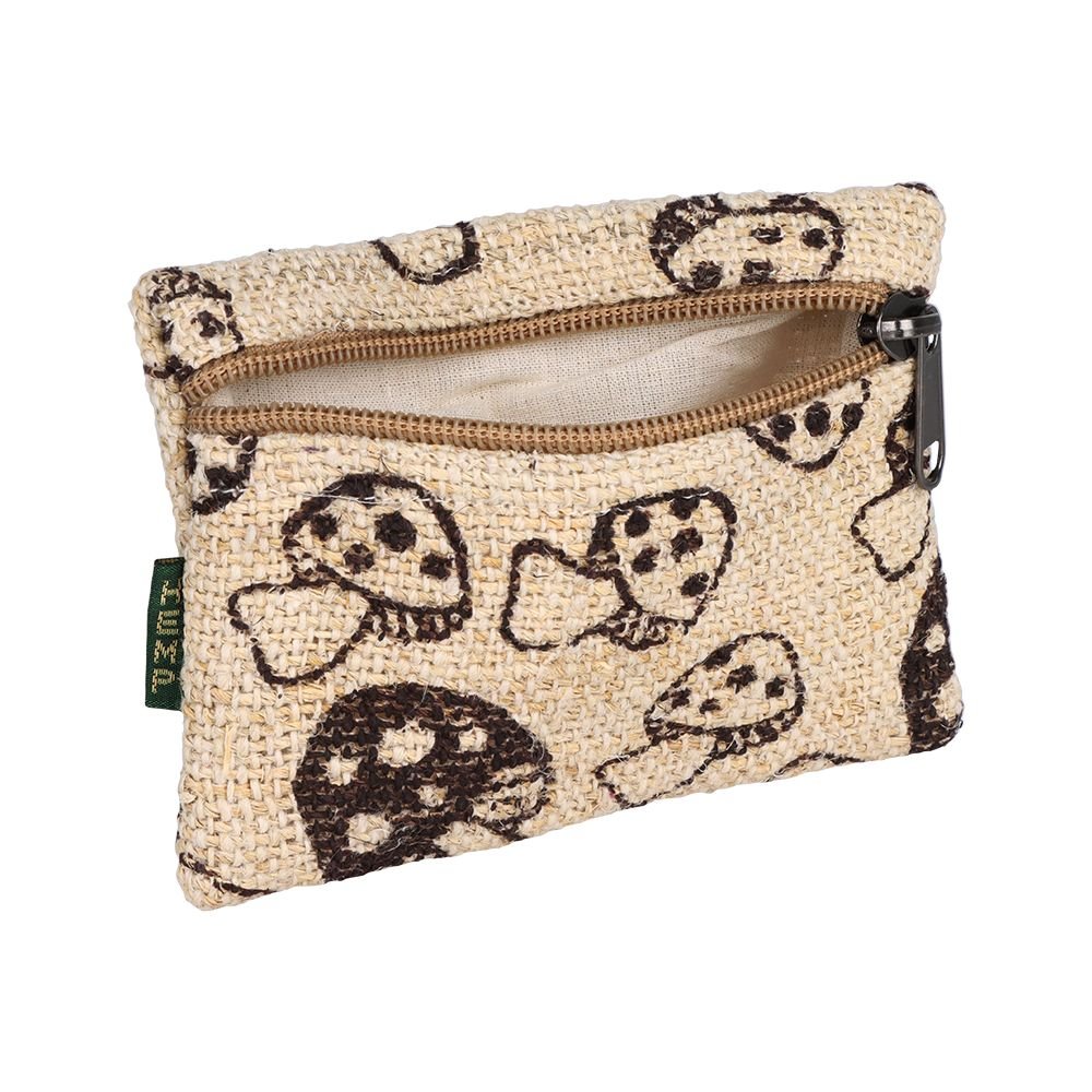 Mushroom Print Hemp Coin Purse - Glasss Station