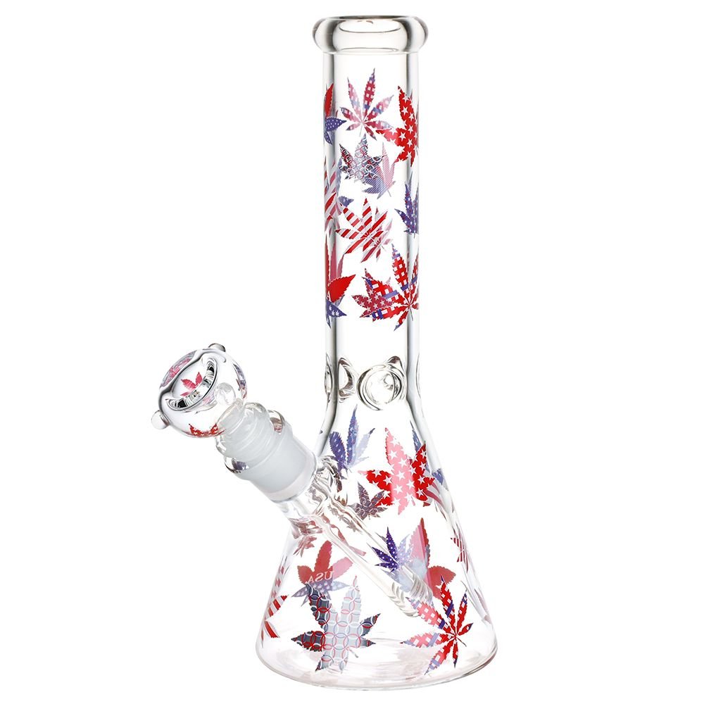 Patriotic Leaf Beaker Water Pipe - Glasss Station