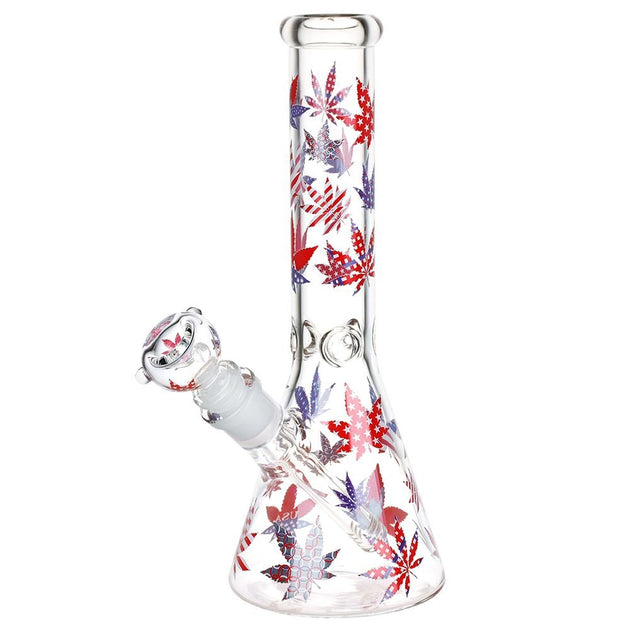 Patriotic Leaf Beaker Water Pipe - Glasss Station