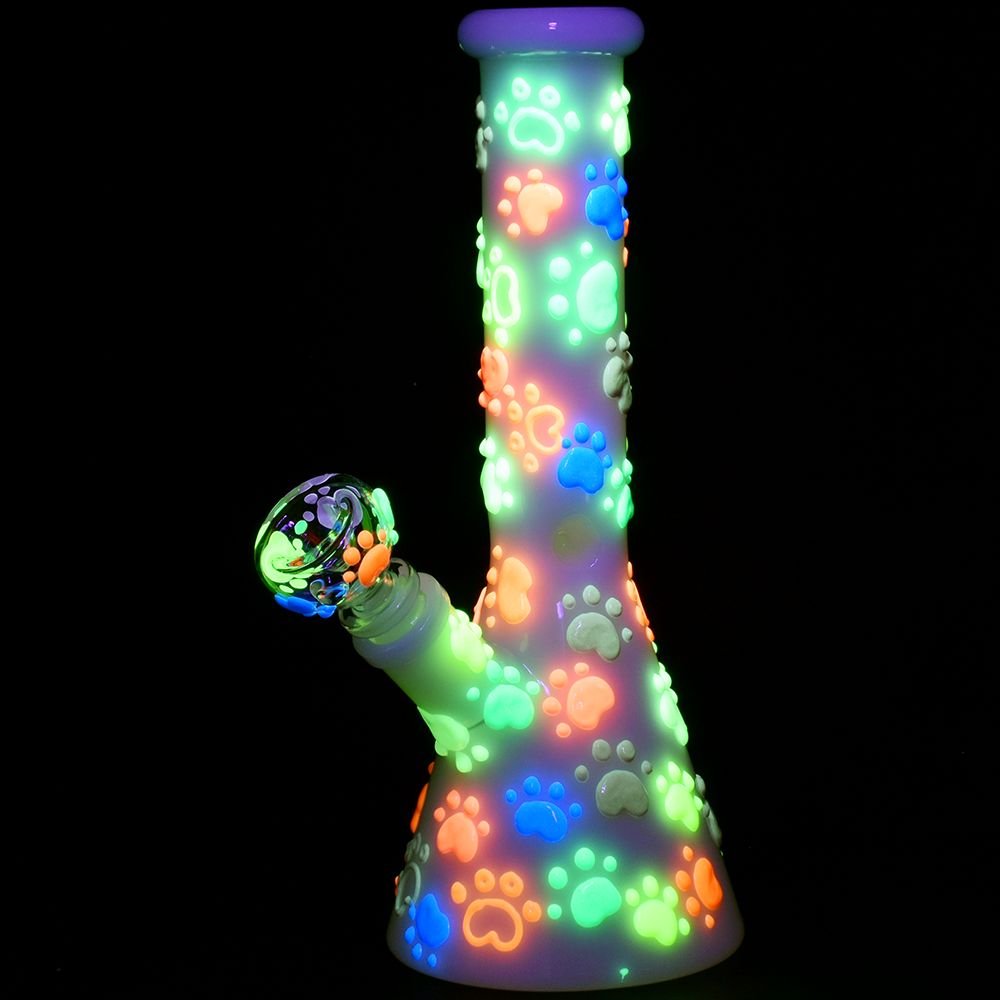 Paws for the Cause Glow in Dark Beaker Bong - Glasss Station