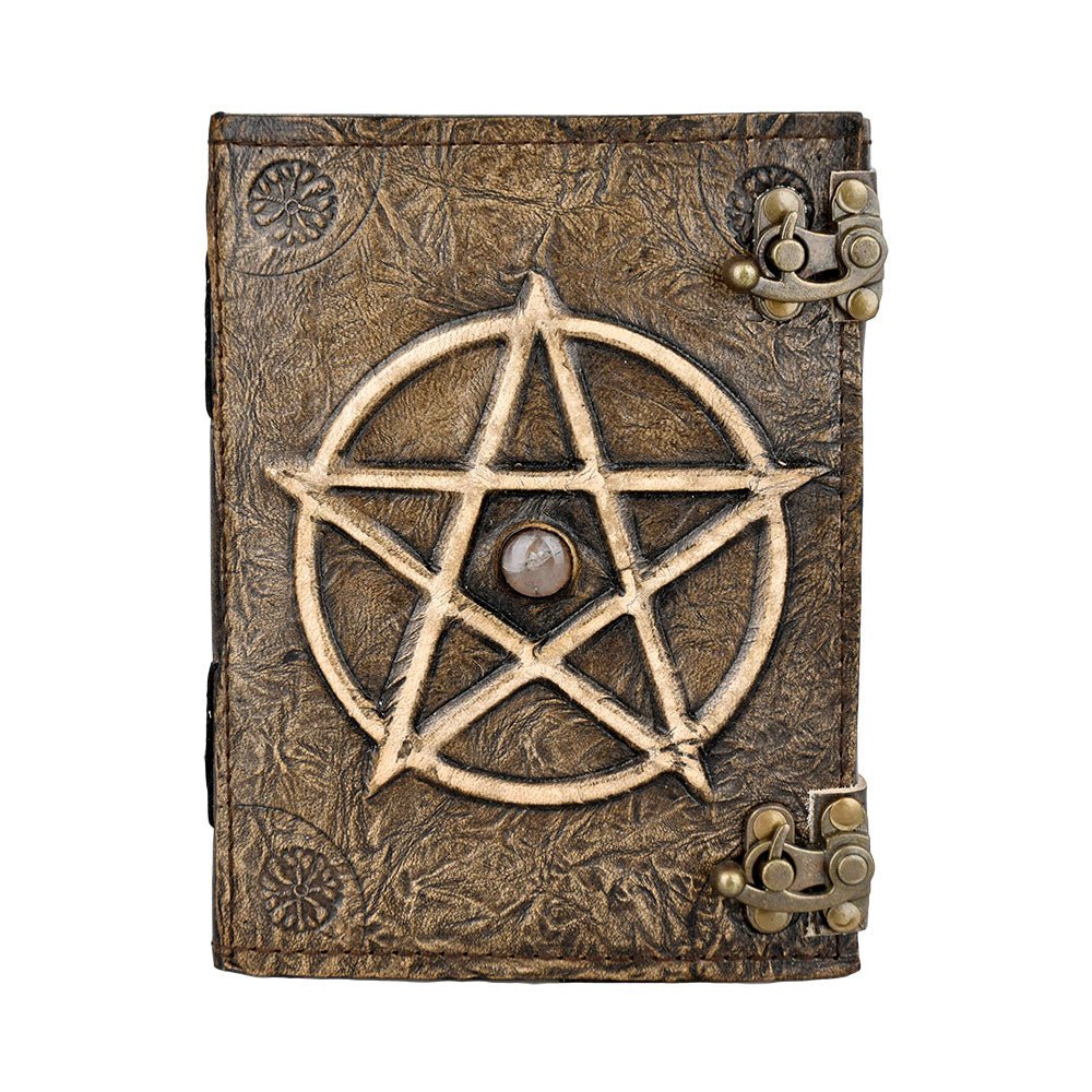Pentagram Embossed Leather Journal - Glasss Station