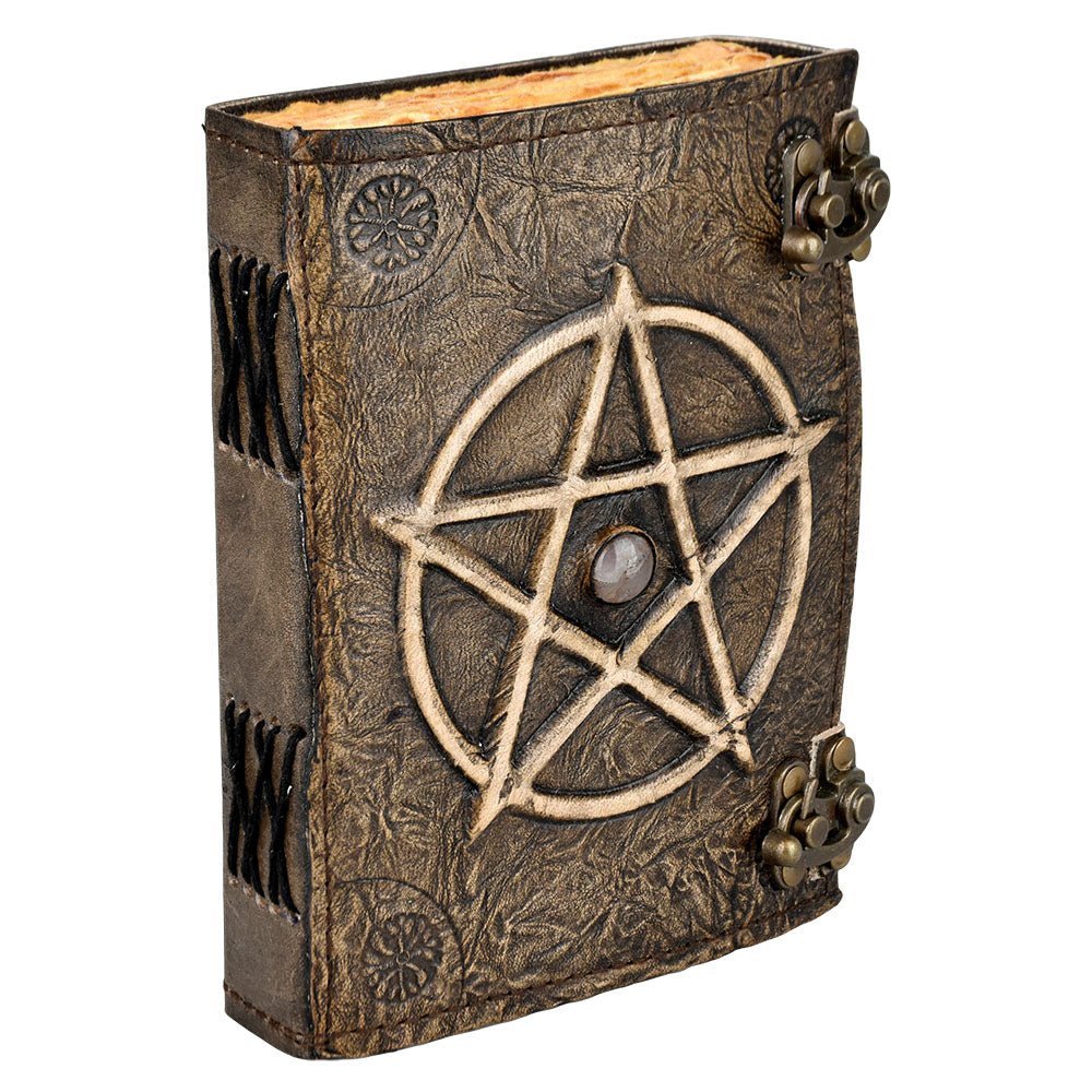 Pentagram Embossed Leather Journal - Glasss Station