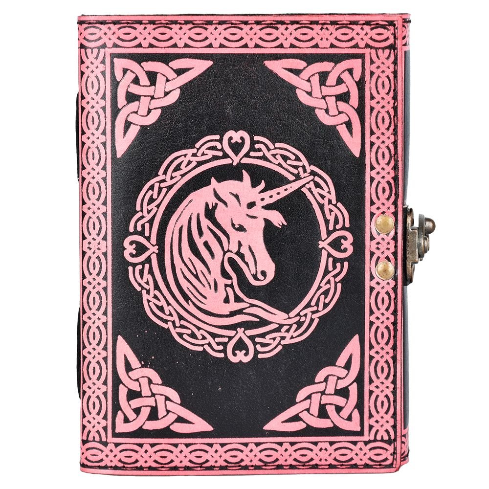 Pink Unicorn Embossed Leather Journal - Glasss Station