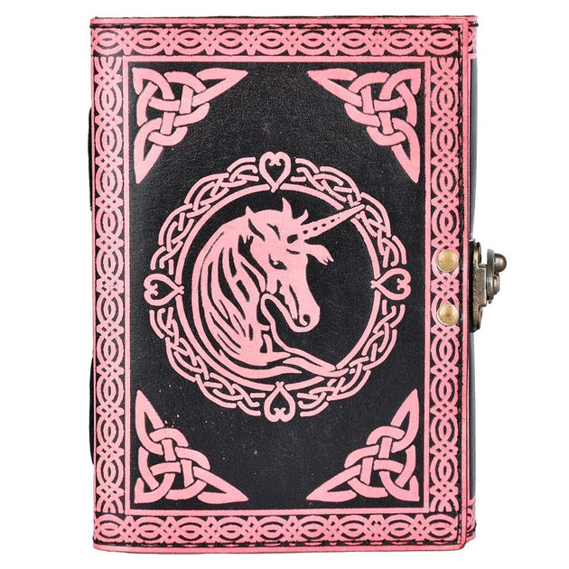 Pink Unicorn Embossed Leather Journal - Glasss Station