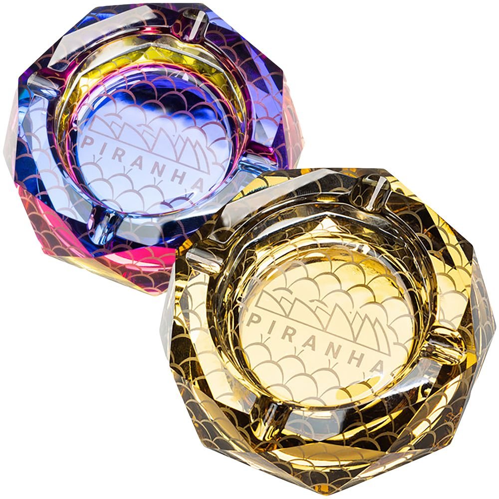 Piranha Scales Octagonal Glass Ashtray - Glasss Station