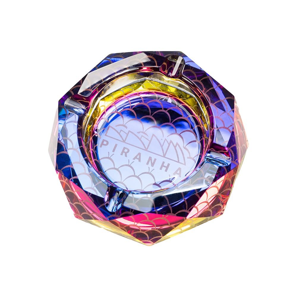 Piranha Scales Octagonal Glass Ashtray - Glasss Station