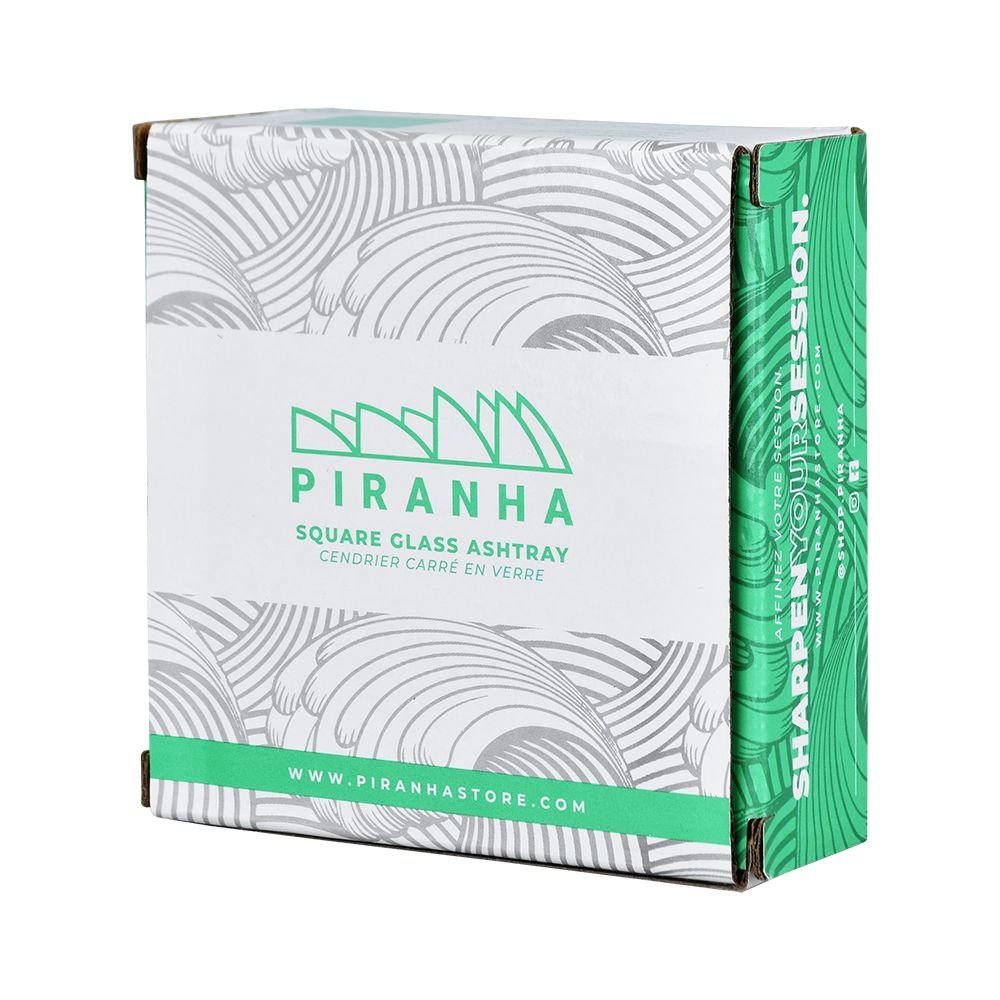 Piranha Scales Square Glass Ashtray - Glasss Station