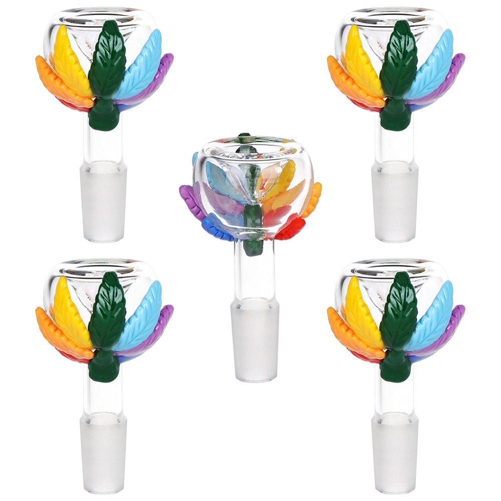 Pride Leaf Glass Herb Slide 5 Pack - Glasss Station